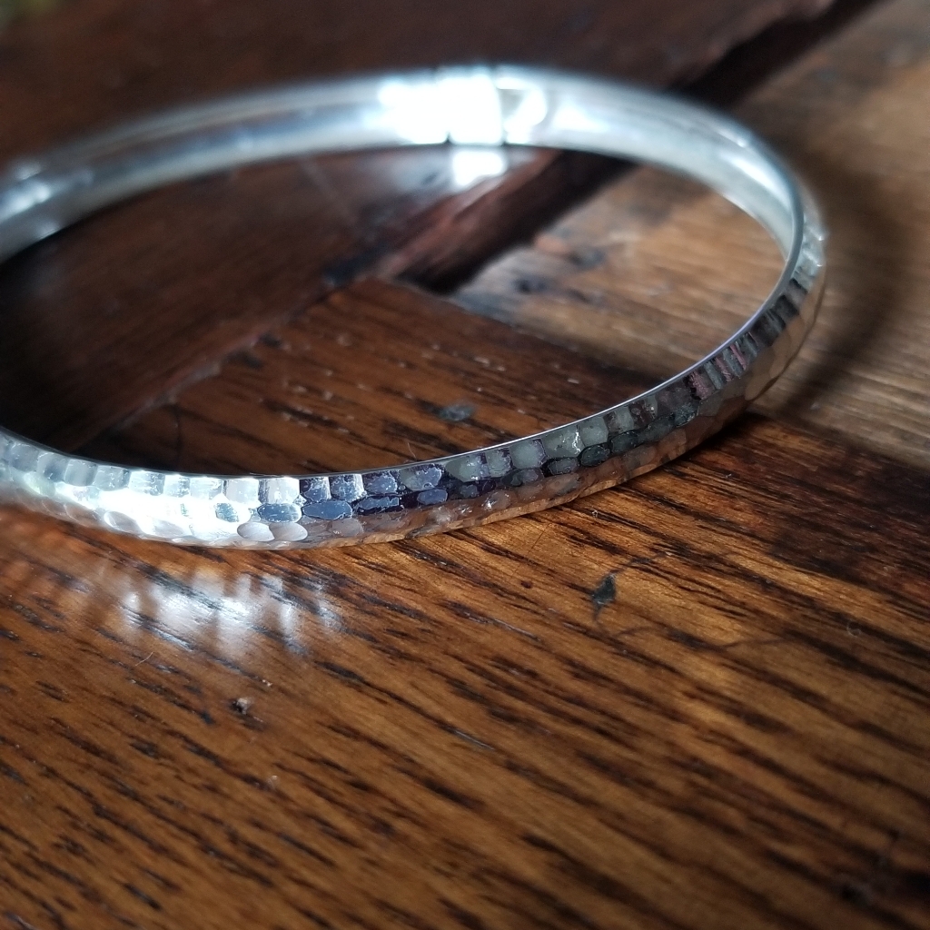 Sterling Silver Diamond Cut Bangle Bracelet Flex Style Flexible Qvc
